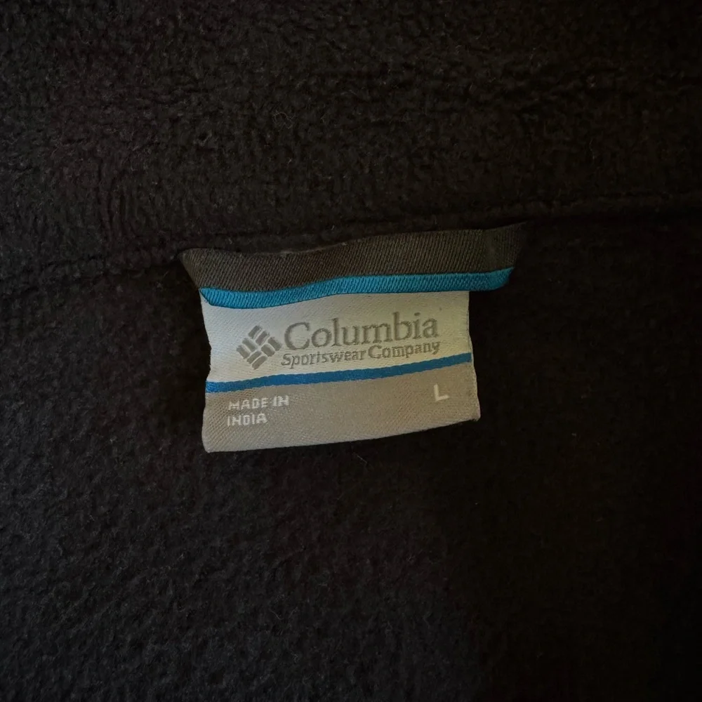 Columbia Jacket Mens Unisex Black Full Zip Fleece Long Sleeve Logo Outdoor - Picture 4 of 4